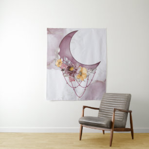Tapisserie Rêveur de Lune Aquarelle Boho