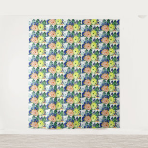 Tapisserie Rosas et Ruscus hypophyllum