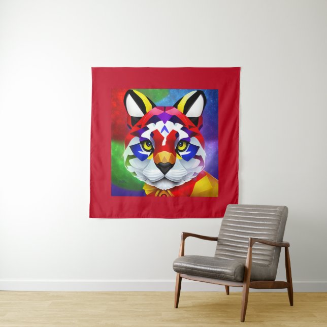 Tapisserie rouge du Chat d'Alexandre (En situation)