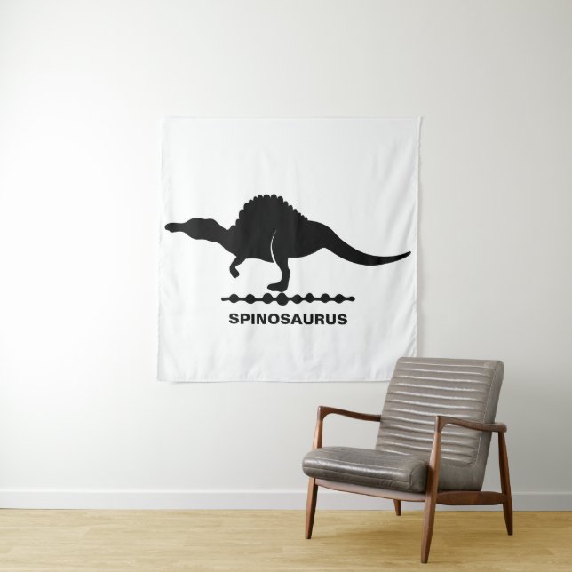 Tapisserie silhouette de dinosaure Spinosaurus (En situation)