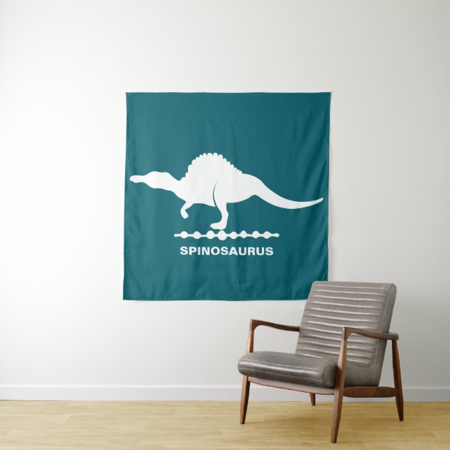 Tapisserie silhouette de dinosaure Spinosaurus (En situation)