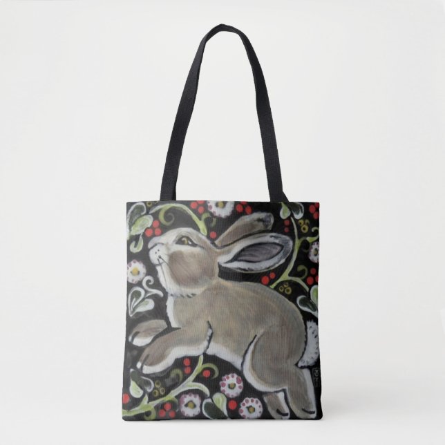 Tapisserie Style gris lapin mignon Sac fourre-tout (Devant)
