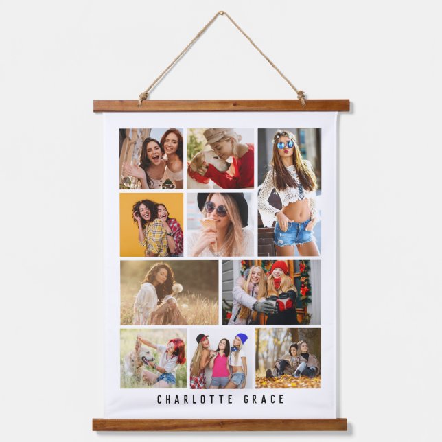 Tapisserie Suspendue 10 Photo Simple Moderne Minimal Noir Nom élégant (Recto)