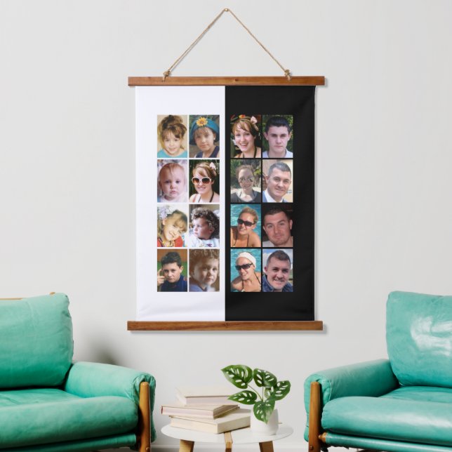 Tapisserie Suspendue 16 photo collage noir et blanc (Salon)