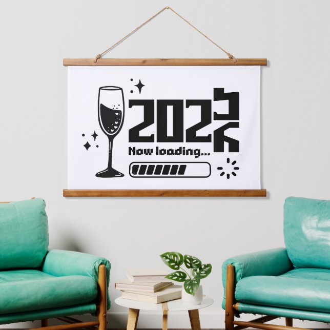 Tapisserie Suspendue 2026 New Year Loading Celebration Typography (Salon)