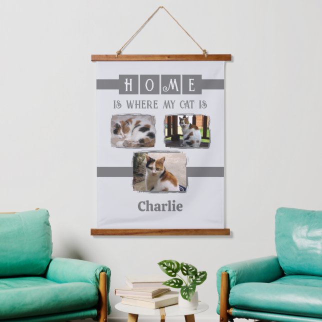 Tapisserie Suspendue 3 animal animal photo collage gris (Salon)