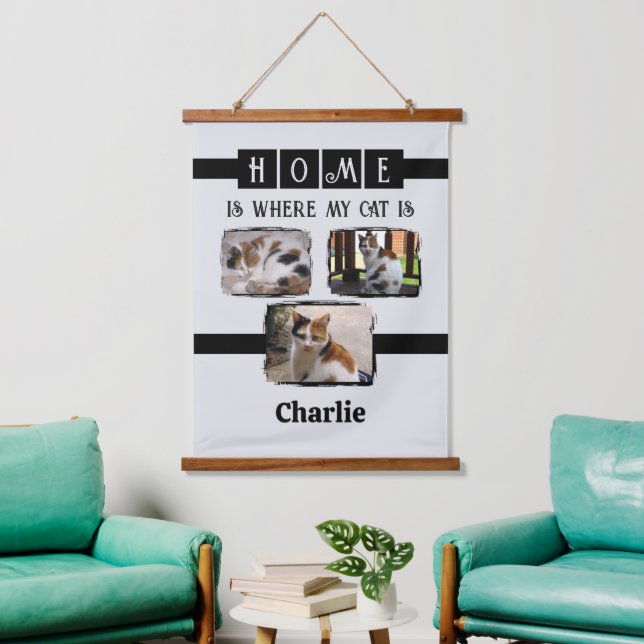 Tapisserie Suspendue 3 animal animal photo collage gris noir (Salon)