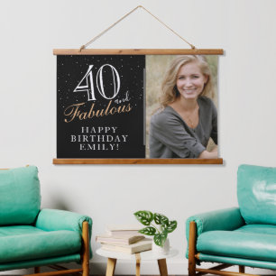 Tapisserie Suspendue 40 et fabuleux Elegant Black 40th Birthday Photo