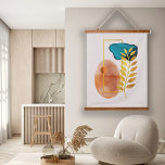 Tapisserie Suspendue Abstrait géométrique du milieu du siècle moderne m<br><div class="desc">Formes géométriques modernes abstraites uniques du milieu du siècle,  aux couleurs vives et éclatantes allant du jaune-or à l'ambre de miel et au bleu turquoise agrémenté d'un motif en feuille d'or. Idéal pour les amateurs de décoration murale contemporaine.</div>