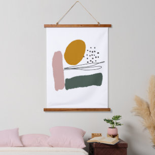 Tapisserie Suspendue Abstrait géométrique minimaliste moderne pastel su