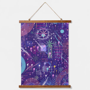 Tapisserie Suspendue Abstrait maximaliste sur fond violet