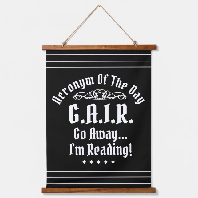 Tapisserie Suspendue Acronyme de lecture humoristique Texte blanc (Recto)