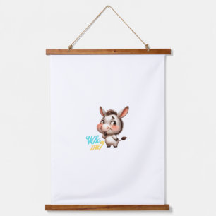 Tapisserie Suspendue Adorable âne pour Noël 2024 - Cadeau parfait