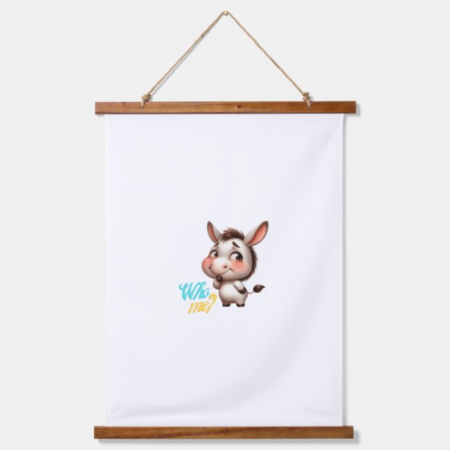 Tapisserie Suspendue Adorable âne pour Noël 2024 - Cadeau parfait (Recto)