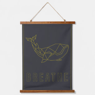 Tapisserie Suspendue Affiche d'affirmation de baleine en origami pour l