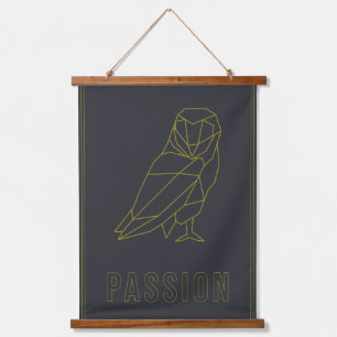 Tapisserie Suspendue Affiche d'affirmation de la passion de hibou origa