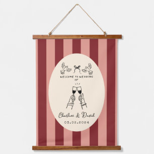 Tapisserie Suspendue Affiche de bienvenue Mariage Scribble à main