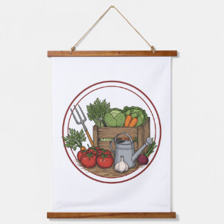 Tapisserie Suspendue Affiche de caisse de légumes frais de ferme vintag