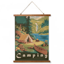 Affiche de camping vintage aventure plein air natu