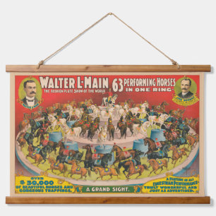Tapisserie Suspendue Affiche De Cirque De 63 Chevaux En Une Seule Cercl