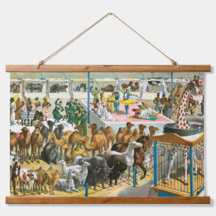 Tapisserie Suspendue Affiche De Cirque Des Personnes De Différentes Nat