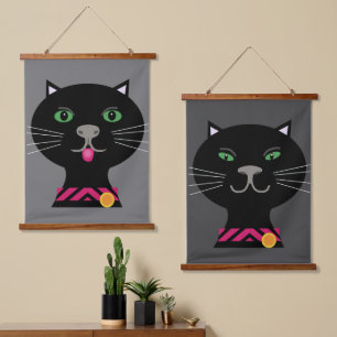 Tapisserie Suspendue Affiche de deux chats paire