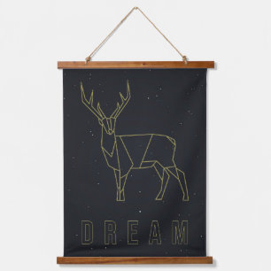 Tapisserie Suspendue Affiche de l'affirmation de rêve cerf en origami j