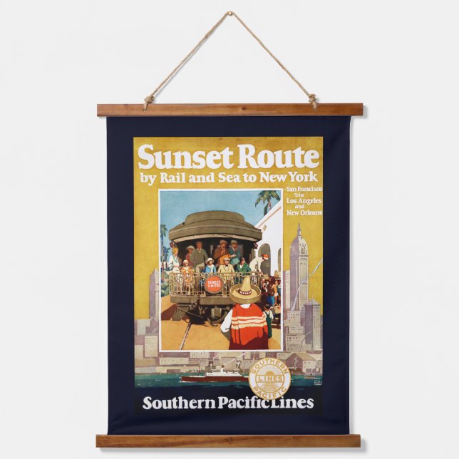 Tapisserie Suspendue Affiche De Voyage Pour La Route Du Coucher De Sole (Recto)