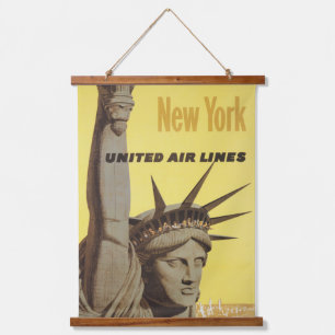 Tapisserie Suspendue Affiche De Voyage Pour New York, United Air Lines