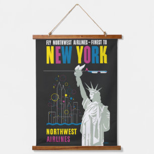 Tapisserie Suspendue Affiche De Voyage Pour Vol Northwest Airlines