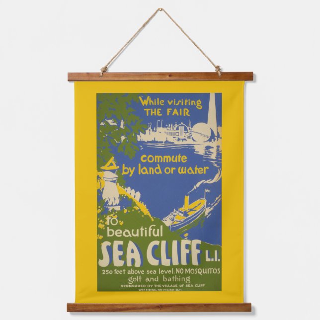 Tapisserie Suspendue Affiche de voyage Promotion Sea Cliff, Long Island (Recto)