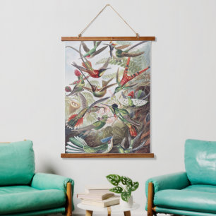 Tapisserie Suspendue Affiche vintage colorée d'Ernst Haeckel sur les co