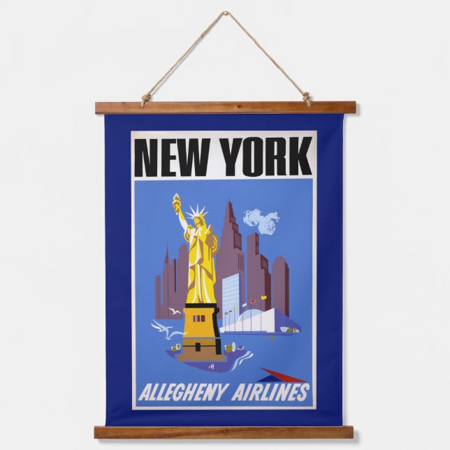 Tapisserie Suspendue Affiche Vintage voyage pour Allegheny Airlines (Recto)
