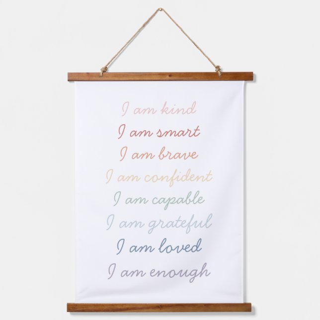 Tapisserie Suspendue Affirmations arc-en-ciel pour enfants (Recto)
