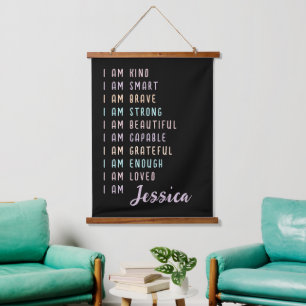 Tapisserie Suspendue Affirmations Positives Pour Les Femmes Noir Person