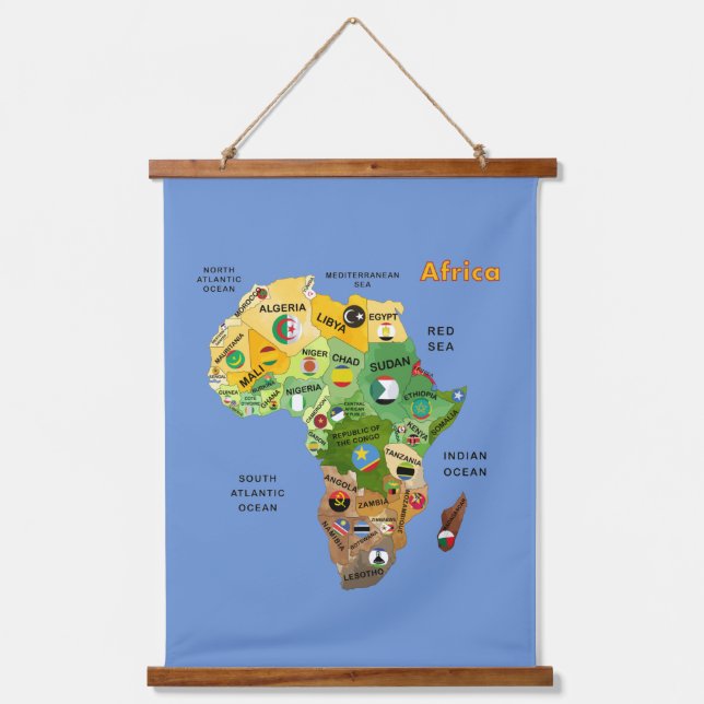 Tapisserie Suspendue Africa map (Recto)