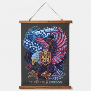 Tapisserie Suspendue Aigle de la Liberté Lumineux : Art Électrique du 1