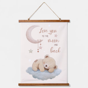 Tapisserie Suspendue Aimez-vous à la Lune et au dos - Adorable Mur d'Ou