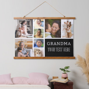 Tapisserie Suspendue Aimez-vous grand-mère Photo Collage Texte manusc