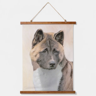 Tapisserie Suspendue Akita Peinture - Cute Original Chien Art