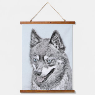 Tapisserie Suspendue Alaskan Klee Kai Peinture - Cute Original Chien Ar
