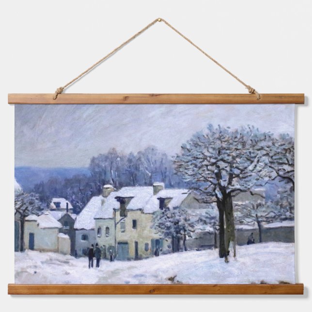 Tapisserie Suspendue Alfred Sisley - Place Chenil à Marly, Effet Neige (Devant)