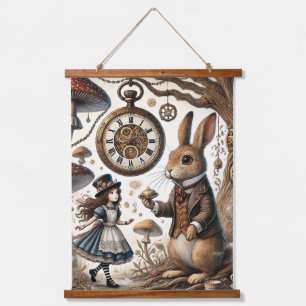 Tapisserie Suspendue alice au pays des merveilles lapin blanc