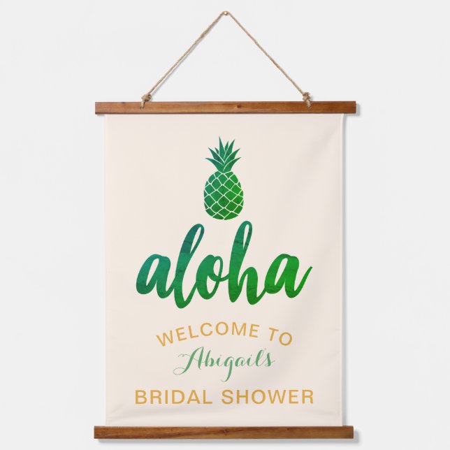 Tapisserie Suspendue Aloha Mariage Shower (Vert) (Recto)