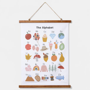 Tapisserie Suspendue Alphabet de A à Z Art Éducatif pour Enfants en Crè