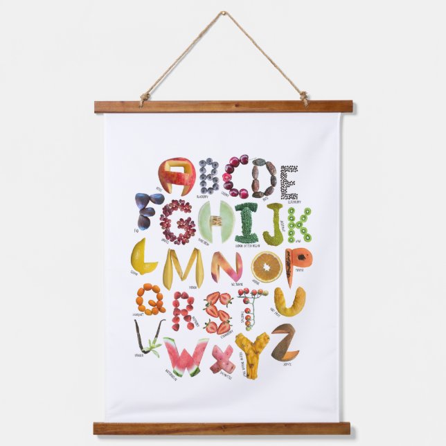 Tapisserie Suspendue alphabet fruité (Recto)