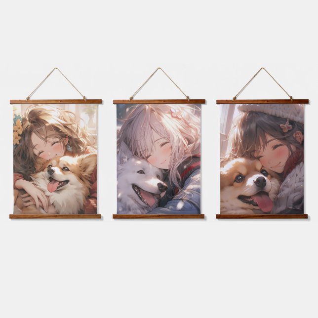 Tapisserie Suspendue Amis Anime (Tripler)