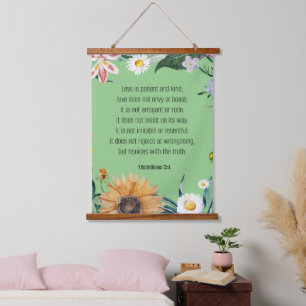 Tapisserie Suspendue Amour, 1 Corinthiens 13:4,
