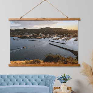 Tapisserie Suspendue Anacortes Marina Cap Sante et bateaux au coucher d