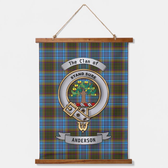Tapisserie Suspendue Anderson Clan Badge & Tartan (Recto)